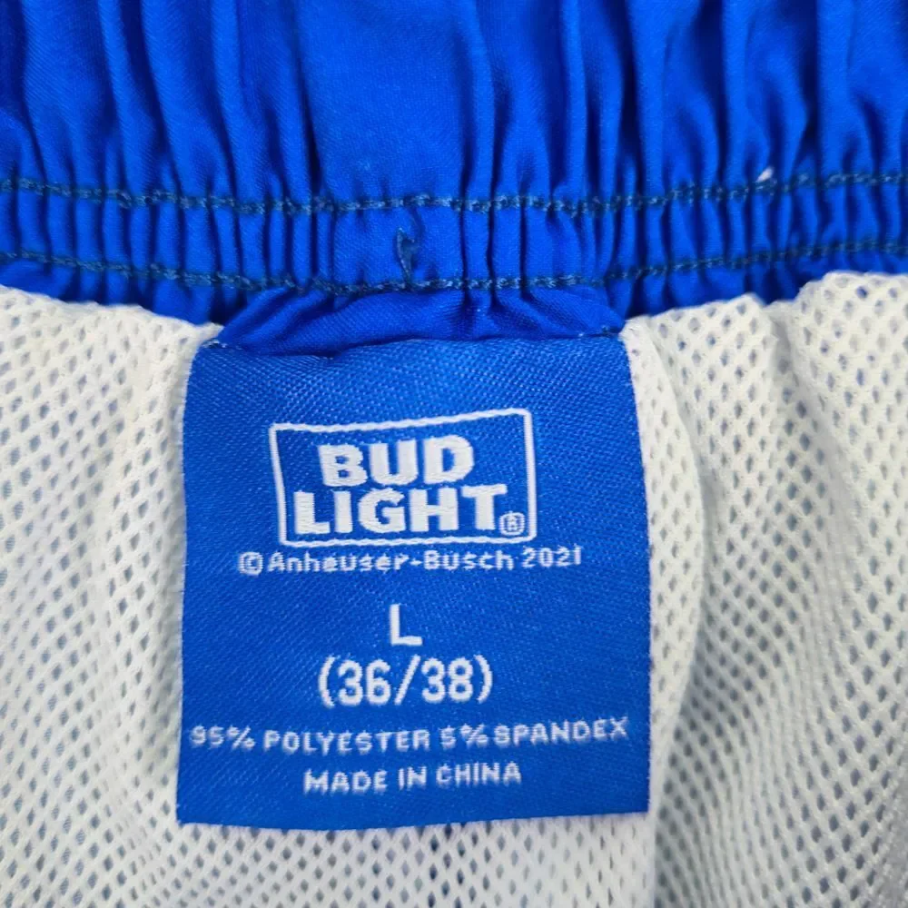 Bud Light Mens Swim Shorts Trunks Large (36/38)‎ Stars Beach Pool Vacation Beer